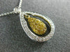 ESTATE .84CT WHITE & FANCY YELLOW DIAMOND 18KT TWO TONE GOLD TEAR DROP NECKLACE