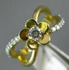 ESTATE .33CT DIAMOND 14KT YELLOW GOLD SOLITAIRE INFINITY FLOWER FRIENDSHIP RING