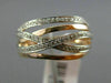 ESTATE .23CT DIAMOND 14KT WHITE & ROSE GOLD 3D MULTI ROW CRISS CROSS LOVE RING