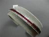 ESTATE WIDE 9.96CT DIAMOND & AAA RUBY 18KT WHITE GOLD 3D CLASSIC TENNIS BRACELET