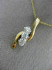 ESTATE LARGE .50CT DIAMOND 14KT TWO TONE GOLD JOURNEY THREE STONE PENDANT #21635