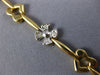 ESTATE .40CT DIAMOND 14KT WHITE & YELLOW GOLD FLOWER HEART LOVE BRACELET #1487