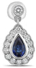ESTATE 1.36CT DIAMOND & AAA SAPPHIRE 18K WHITE GOLD PEAR SHAPE HANGING EARRINGS