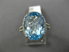 ESTATE LARGE 10.22CT DIAMOND & AAA BLUE TOPAZ 14KT WHITE GOLD OVAL HALO FUN RING