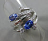 ESTATE WIDE 1.58CT DIAMOND & AAA TANZANITE 14KT WHITE GOLD FLOATING RING #16513