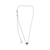 1.09CT DIAMOND & AAA SAPPHIRE 18KT WHITE GOLD OVAL SOLITAIRE HALO LOVE NECKLACE