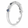 ESTATE .32CT DIAMOND & AAA SAPPHIRE 14KT WHITE GOLD 3D FILIGREE ANNIVERSARY RING