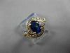 ESTATE 1.35CT DIAMOND & AAA SAPPHIRE 14KT YELLOW GOLD ENGAGEMENT RING #9792