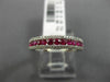 ESTATE .64CT DIAMOND & RUBY 18KT ROSE GOLD SEMI ETERNITY 3 ROW ANNIVERSARY RING