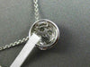 ESTATE .54CT DIAMOND 18KT WHITE GOLD 3D CLUSTER ROUND HALO FLOATING PENDANT 9mm