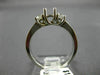 ESTATE .50CT DIAMOND 14K WHITE GOLD 3D 3 STONE SEMI MOUNT ENGAGEMENT RING #22405