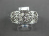ANTIQUE .42CT DIAMOND 14KT WHITE GOLD 3D FLOWER FILIGREE ETERNITY RING #22243