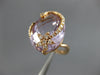 LARGE 8.36CT DIAMOND & AAA PINK AMETHYST 14KT ROSE GOLD 3D PALM TREE FLOWER RING