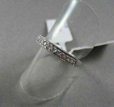 ESTATE NARROW MILGRAIN ROUND DIAMOND 14KT WHITE GOLD WEDDING ANNIVERSARY RING