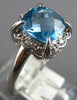 2.54CT DIAMOND & AAA BLUE TOPAZ 14KT WHITE GOLD CUSHION & ROUND FRIENDSHIP RING