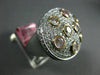 EXTRA LARGE 3.52CT WHITE & PINK DIAMOND 18K WHITE & ROSE GOLD OVAL ETOILE RING