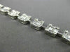 ESTATE WIDE 3.9CT ROUND & BAGUETTE DIAMOND 18K WHITE GOLD SQUARE TENNIS BRACELET