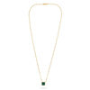 LARGE 3.19CT DIAMOND AAA EMERALD 14KT GOLD SQUARE EMERALD CUT SOLITAIRE NECKLACE