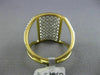 ESTATE LARGE 1.16CT DIAMOND 14KT WHITE & YELLOW GOLD MULTI ROW RECTANGULAR RING