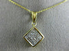 ESTATE .70CT PRINCESS CUT DIAMOND 14K YELLOW GOLD INVISIBLE SQUARE PENDANT#21142