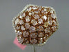 ESTATE EXTRA LARGE GIA 3.31CT DIAMONDS 18KT TWO TONE GOLD STAR CLUSTER LOVE RING