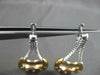 ESTATE 1.20CT DIAMOND 14KT WHITE & YELLOW GOLD 3D ETOILE MOON HANGING EARRINGS