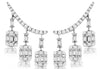 1.07CT DIAMOND 14KT WHITE GOLD ROUND & BAGUETTE CHANDELIER EAR CLIMBER EARRINGS