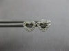 ESTATE SMALL .03CT DIAMOND 14K WHITE GOLD CLASSIC OPEN HEART LOVE STUD EARRINGS