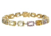 LARGE 34.92CT DIAMOND & AAA MULTI COLOR SAPPHIRE 18K YELLOW GOLD TENNIS BRACELET