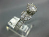 ESTATE 1.89CT DIAMOND 18KT WHITE GOLD 3D ROUND & BAGUETTE ENGAGEMENT RING #1835