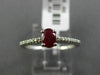 ESTATE .46CT DIAMOND & AAA RUBY 18KT WHITE GOLD OVAL FRIENDSHIP ENGAGEMENT RING