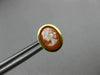 ESTATE OVAL 14KT YELLOW GOLD HANDCRAFTED LADY SHELL CAMEO EARRINGS 10mm #19573