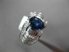 ESTATE WIDE 3.27CT DIAMOND & SAPPHIRE 18K WHITE GOLD 3D FILIGREE ENGAGEMENT RING