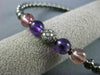 ESTATE .60CT DIAMOND AMETHYST & PINK QUARTZ 14KT BLACK GOLD 3D BANGLE BRACELET