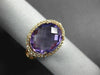 ESTATE 4.08CT DIAMOND & AAA OVAL CUT AMETHYST 14KT ROSE GOLD FRIENDSHIP FUN RING