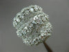 ESTATE EXTRA LARGE 3.75CT DIAMOND 18KT WHITE GOLD MULTI ROW ETOILE COCKTAIL RING