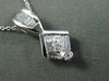 ESTATE .56CT ROUND BAGUETTE PRINCESS DIAMOND 14KT WHITE GOLD 3D SQUARE PENDANT
