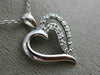 ESTATE .15CT DIAMOND 14KT WHITE GOLD DOUBLE OPEN HEART LOVE PENDANT WITH CHAIN