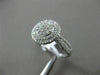 ESTATE WIDE .62CT DIAMOND 14KT WHITE GOLD 3D CLUSTER DOUBLE HALO FRIENDSHIP RING