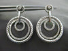 ESTATE LARGE 1.0CT DIAMOND 14KT WHITE GOLD CIRCLE OF LIFE ETOILE HOOP EARRINGS