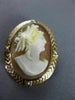 ANTIQUE AAA PEARL 14KT ROSE GOLD 3D HANDCRAFTED LADY CAMEO PENDANT BROOCH #25483