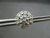 ESTATE LARGE .13CT DIAMOND 14KT WHITE GOLD 3D CLUSTER FLOWER FLAKE STUD EARRINGS
