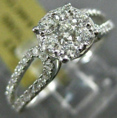 ESTATE .66CT DIAMOND 14KT WHITE GOLD 3D CLASSIC INVISIBLE ROUND ENGAGEMENT RING