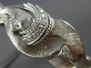 ANTIQUE WIDE .22CT OLD MINE DIAMOND 14KT WHITE GOLD SWIRL BANGLE BRACELET #22146