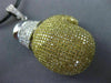 LARGE 3.52CT WHITE & FANCY YELLOW DIAMOND 18K WHITE GOLD 3D BOXING GLOVE PENDANT