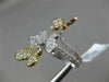 ESTATE LARGE .97CT DIAMOND 18K WHITE YELLOW ROSE GOLD 3D BUTTERFLY LOVE FUN RING