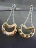 ESTATE 1.20CT DIAMOND 14KT WHITE & YELLOW GOLD 3D ETOILE MOON HANGING EARRINGS