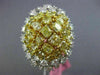 ESTATE EXTRA LARGE 7.41CT WHITE & INTENSE YELLOW DIAMOND 18K 2 TONE GOLD 3D RING