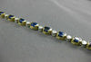 WIDE 11.37CT ROUND DIAMOND & SAPPHIRE 14K 2 TONE GOLD SEMI BEZEL TENNIS BRACELET