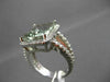 ESTATE LARGE 8.35CT DIAMOND & AAA GREEN AMETHYST 14K WHITE GOLD DOUBLE BAND RING